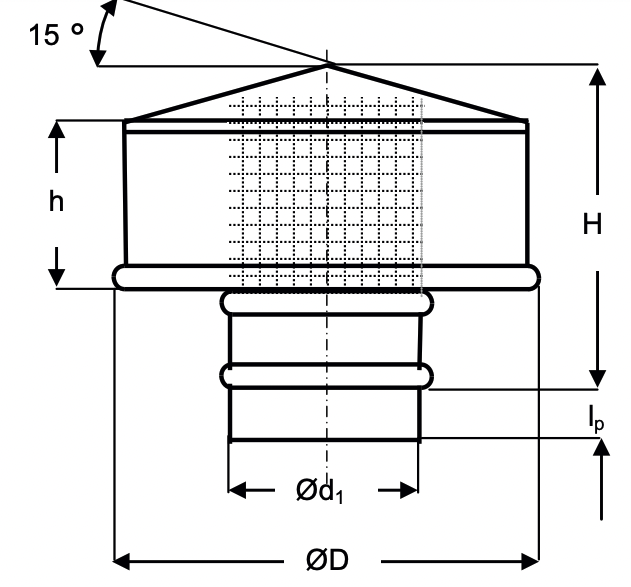 DKDI-250 - Stalen dakkap - gegalvaniseerd - industrial - Ø 250mm